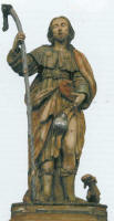 statua lignea di San Rocco del XVII° secolo